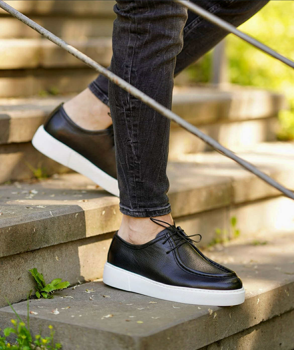 Black genuine leather classic