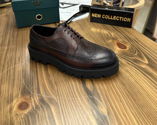 William all brown leather high sole classic