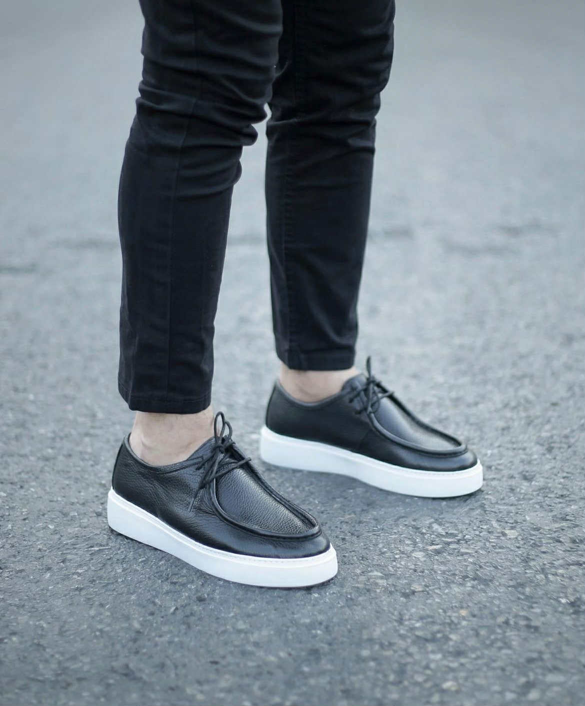 Black genuine leather classic