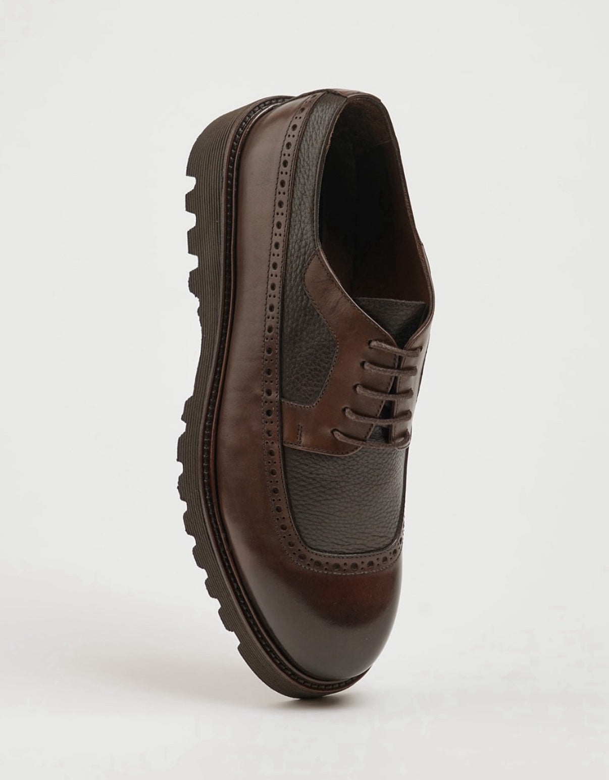 William all brown leather high sole classic