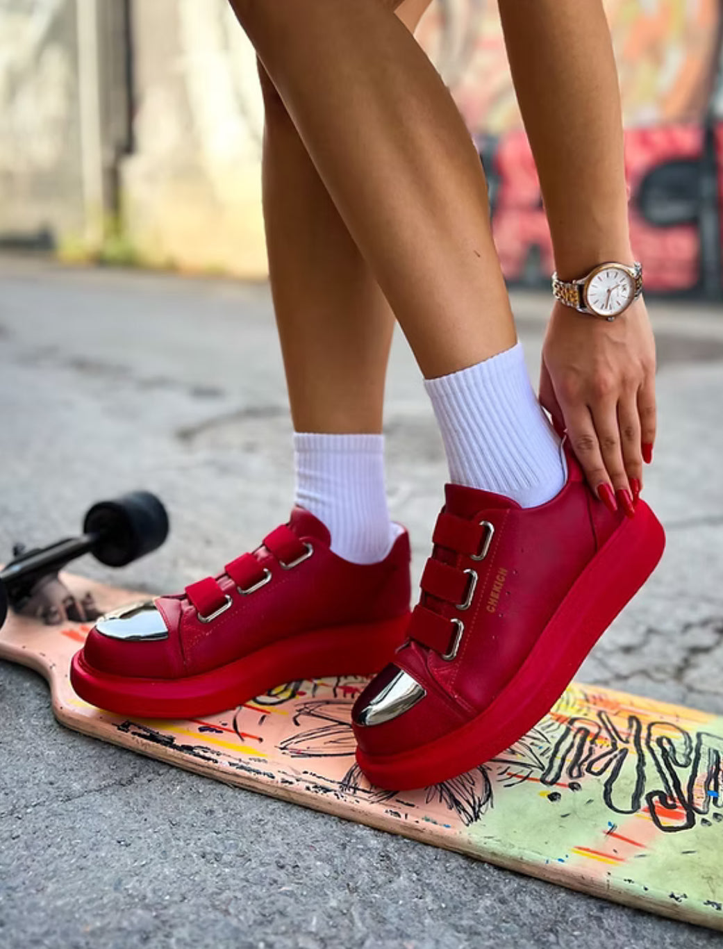 Red Chekich Mirror Sneaker