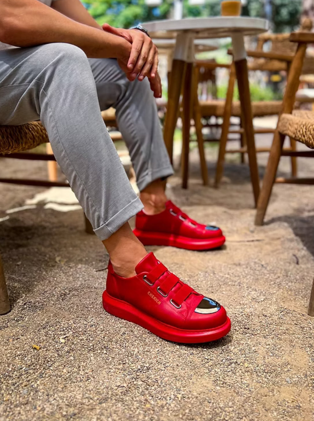 Red Chekich Mirror Sneaker