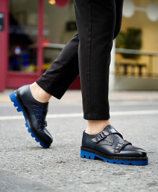 Navy genuine leather magnus classic with blue sole
