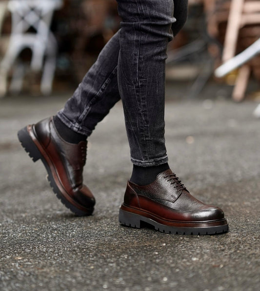 Orlando  Toffee brown high sole genuine leather