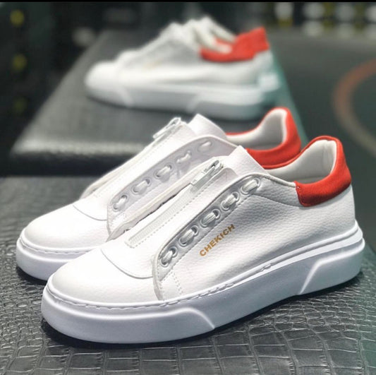 Checkich flat leather flat flooby sneaker