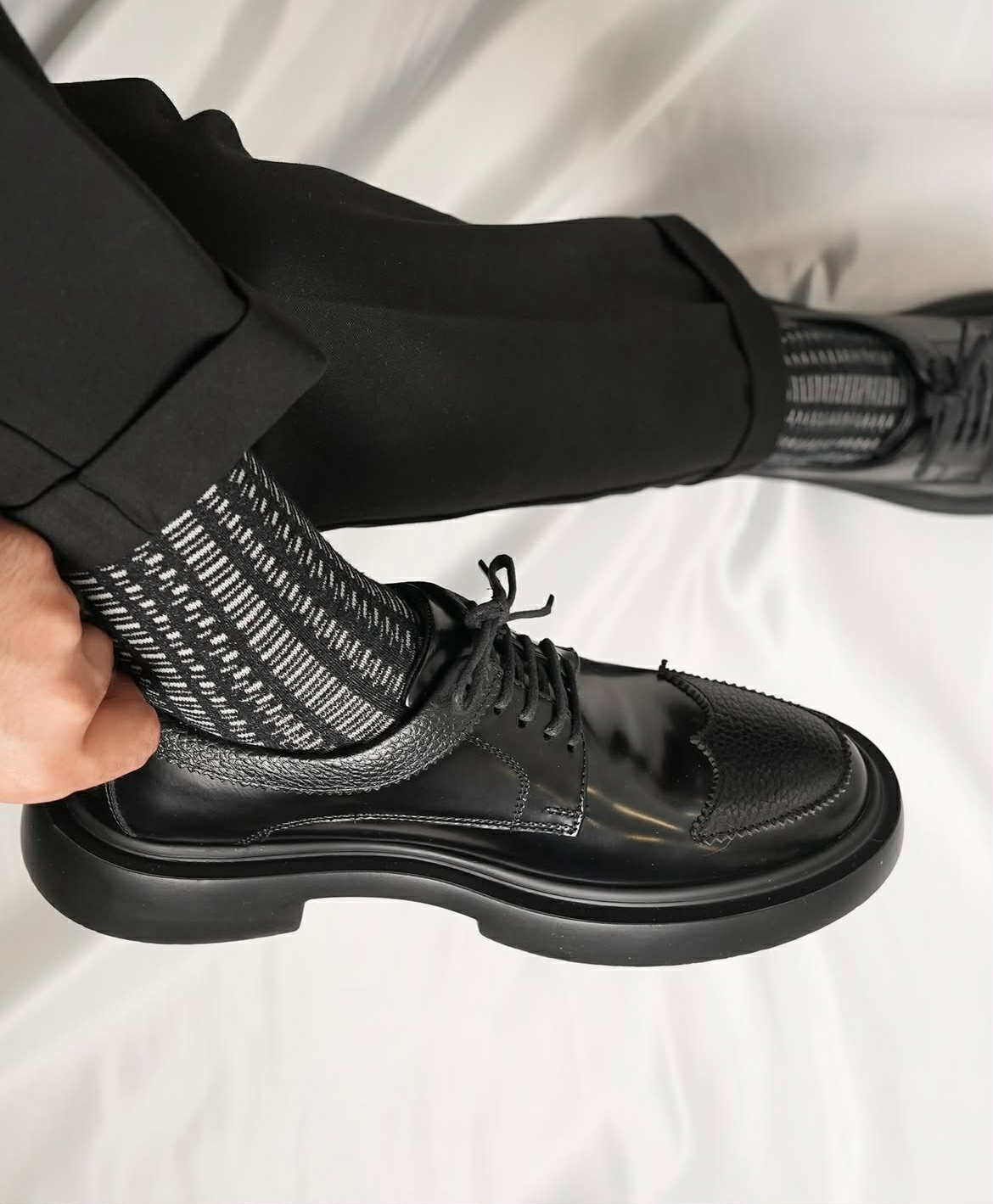 K fowa black genuine leather