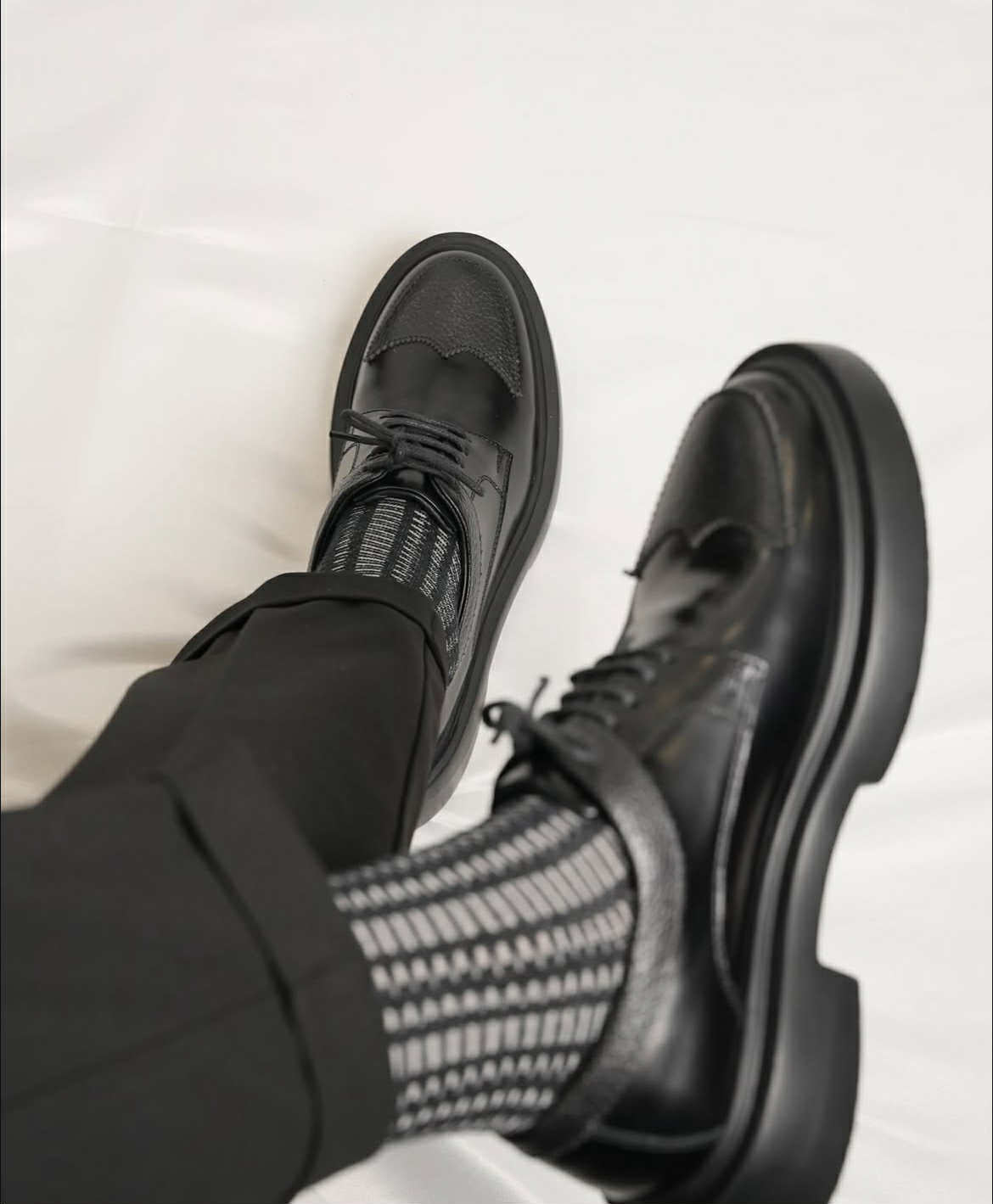 K fowa black genuine leather