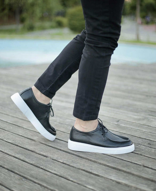 Black genuine leather classic
