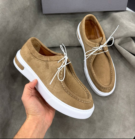 Brown suede Slip-on loafer