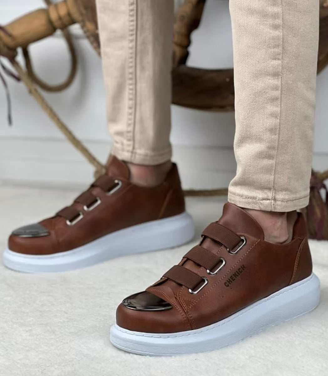 Brown with white sole mirror Chekich sneaker